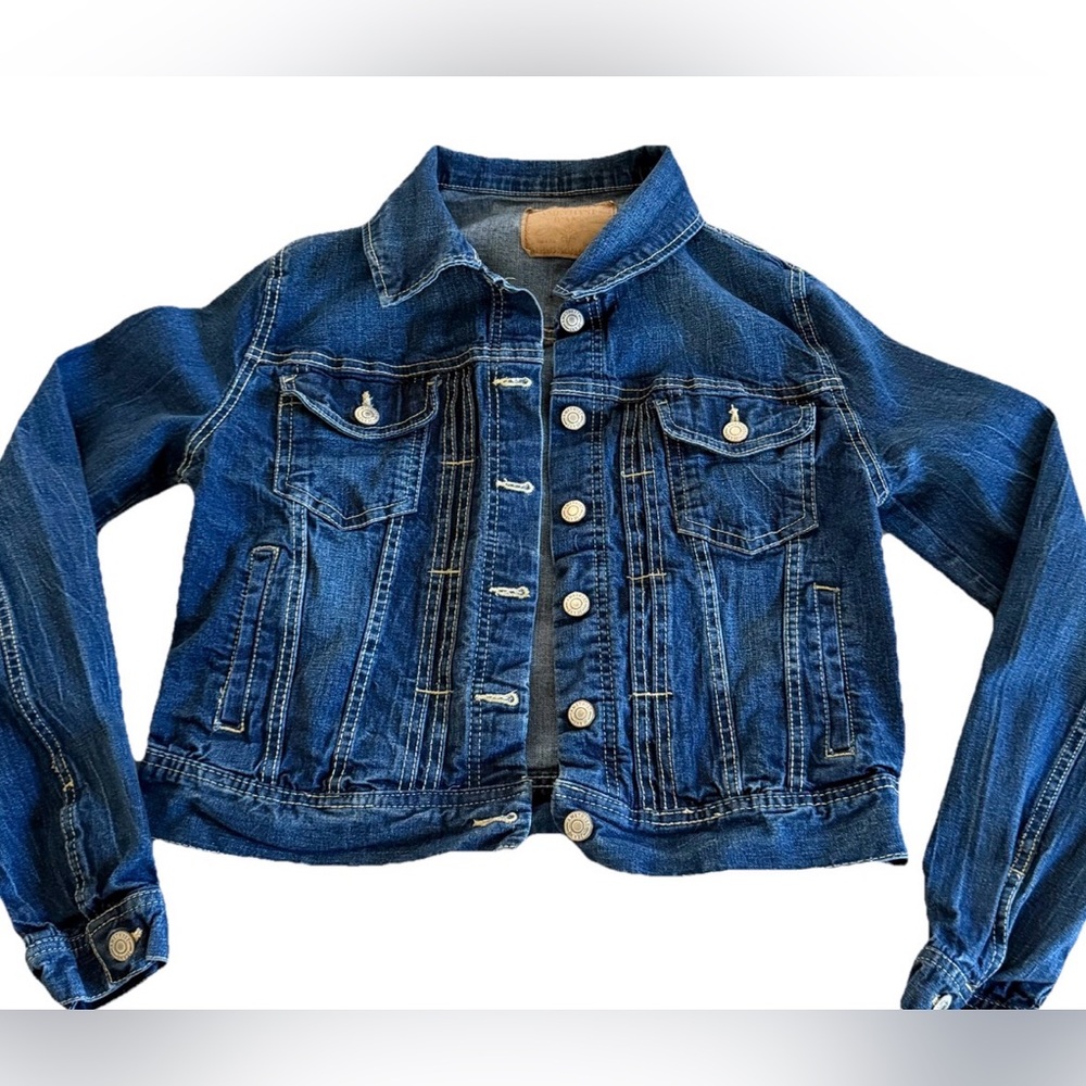 AMETHYST Dark Wash Stretchy Denim Jean Jacket Girls Size Large